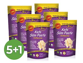 Výhodný balíček konjakových fettuccine Slim Pasta v nálevu 5+1 zdarma Výhodný balíček konjakových fettuccine Slim Pasta v nálevu 5+1 zdarma