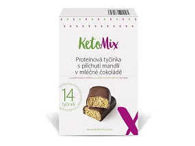 KetoMix Proteínová tyčinka s príchuťou mandlí v mlečnej čokoláde 40 g