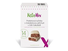 KetoMix Proteinová tyčinka s čokoládovou příchutí v bílé čokoládě 14 x 40 g KetoMix Proteinová tyčinka s čokoládovou příchutí v bílé čokoládě 14 x 40 g