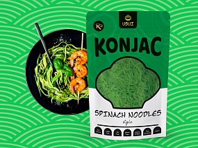 Usui Konjakové nudle se špenátem v nálevu 270 g Usui Konjakové nudle se špenátem v nálevu 270 g