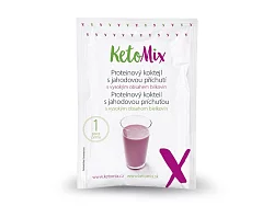 KetoMix Proteinový koktejl s jahodovou příchutí 32 g (1 porce)