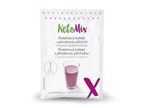 KetoMix Proteinový koktejl s jahodovou příchutí 32 g (1 porce)